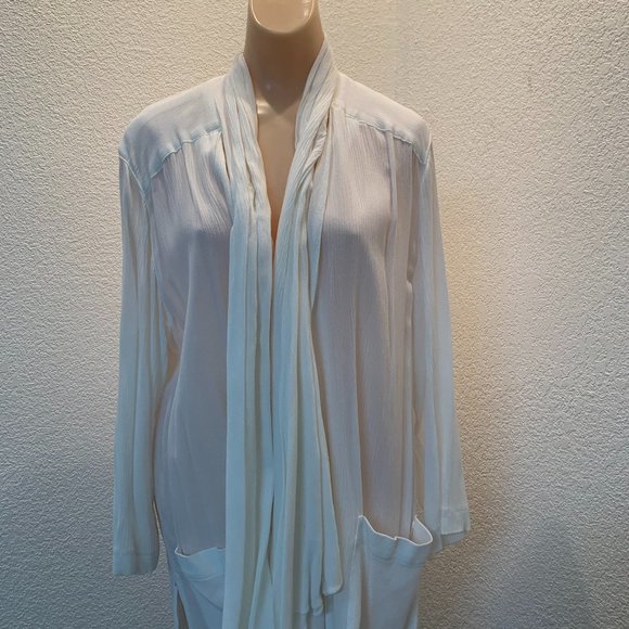 Vintage white jacket with attached scarf size 6 - Picture 4 of 12